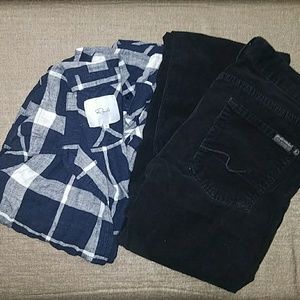 Rails navy plaid S shirt